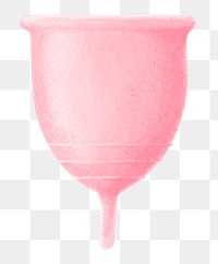 Pink menstrual cup png, women's health illustration, transparent background