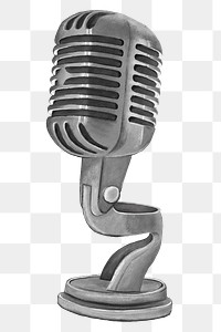 Retro microphone png, transparent background