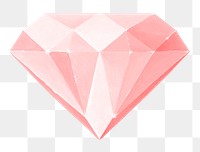 Pink diamond png, jewel illustration, transparent background