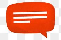 Red speech bubble png, transparent background