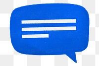 Blue speech bubble png, transparent background