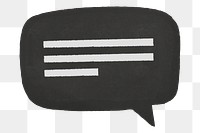 Black speech bubble png, transparent background