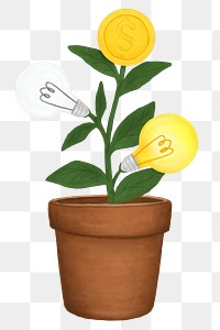 Creative money plant png illustration, transparent background