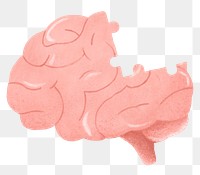 Human brain png puzzle collage element, transparent background