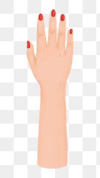 Woman's hand png, gesture illustration, transparent background