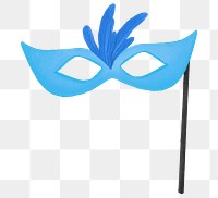 Blue masquerade mask png, transparent background