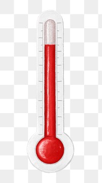 Red thermometer png, environment illustration, transparent background