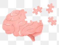 Puzzled human brain png, business graphic, transparent background