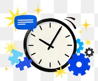 Wall clock png, business remix, transparent background