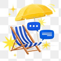 Summer vacation png aesthetic, texting remix, transparent background