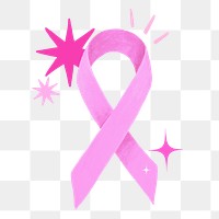 Pink ribbon png, cancer awareness illustration, transparent background