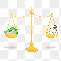 Time png money scales, finance remix, transparent background