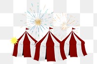 Circus tents firework png, transparent background