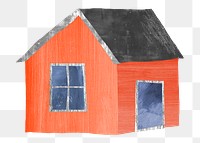 Cute house png, paper craft element, transparent background