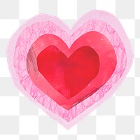 PNG heart shape, love paper craft element, transparent background