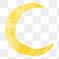 Crescent moon png, paper craft element, transparent background