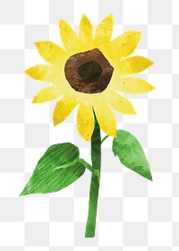 Sunflower  png, paper craft element, transparent background