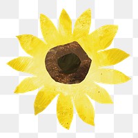 Sunflower  png, paper craft element, transparent background