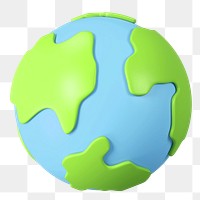 PNG 3D Earth globe, element illustration, transparent background