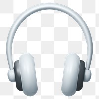 PNG 3D headphones, element illustration, transparent background