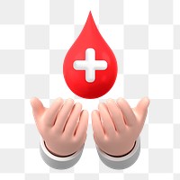 PNG 3D blood donation, element illustration, transparent background