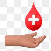 PNG 3D blood donation, element illustration, transparent background