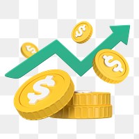 PNG 3D profit gaining, element illustration, transparent background