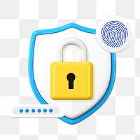 PNG 3D biometric security, element illustration, transparent background