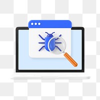 PNG 3D computer virus detected, element illustration, transparent background