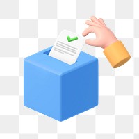 PNG 3D Election voting box, element illustration, transparent background