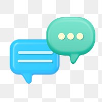 PNG 3D speech bubble, element illustration, transparent background