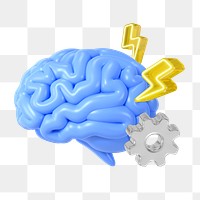 PNG 3D human brain, element illustration, transparent background