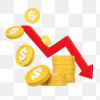 PNG 3D profit loss, element illustration, transparent background