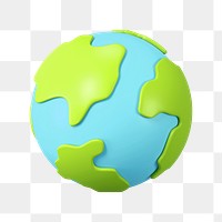 PNG 3D Earth globe, element illustration, transparent background