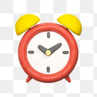 PNG 3D alarm clock, element illustration, transparent background