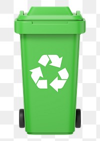 PNG 3D recycling bin, element illustration, transparent background