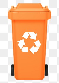 PNG 3D recycling bin, element illustration, transparent background