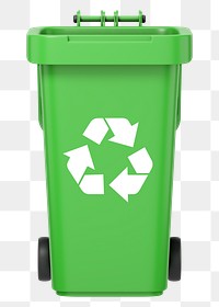 PNG 3D recycling bin, element illustration, transparent background