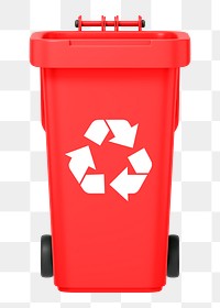 PNG 3D recycling bin, element illustration, transparent background