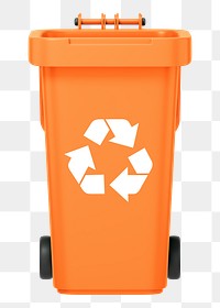 PNG 3D recycling bin, element illustration, transparent background