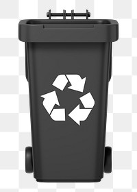 PNG 3D recycling bin, element illustration, transparent background