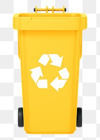 PNG 3D recycling bin, element illustration, transparent background