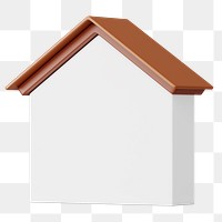 PNG 3D home shape, element illustration, transparent background