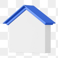 PNG 3D home shape, element illustration, transparent background