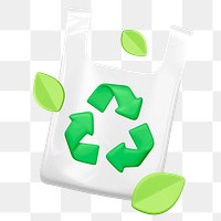 PNG 3D recyclable bag, element illustration, transparent background