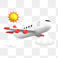 PNG 3D flying aircraft, element illustration, transparent background
