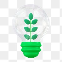 PNG 3D plant in bulb, element illustration, transparent background