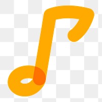 Png music note doodle line art, transparent background