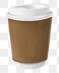 Coffee cup png, aesthetic illustration, transparent background