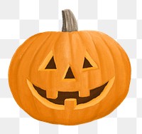 Jack-o'-lantern png, aesthetic illustration, transparent background